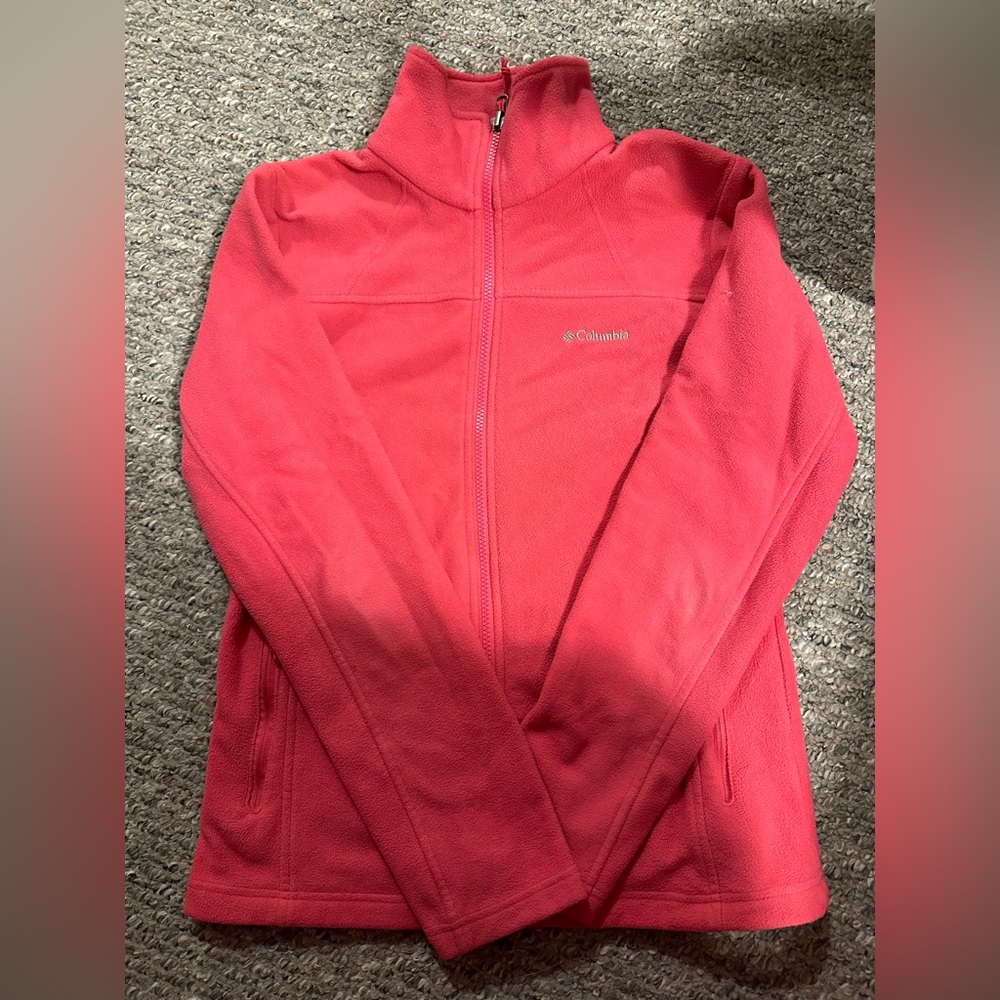 Columbia pink fleece jacket. Size small